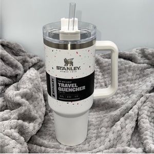 Stanley 40 oz Travel Quencher White Terrazzo Pearlescent Confetti